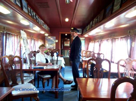 couple in a dining car